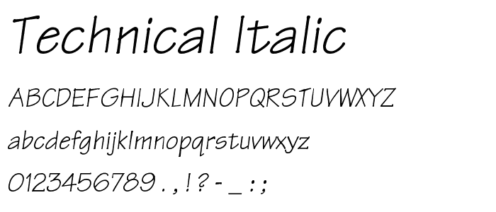 Technical Italic font